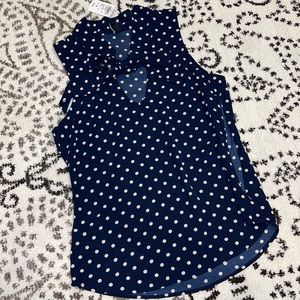 WINDSOR Polka Dot Navy Blue Blouse